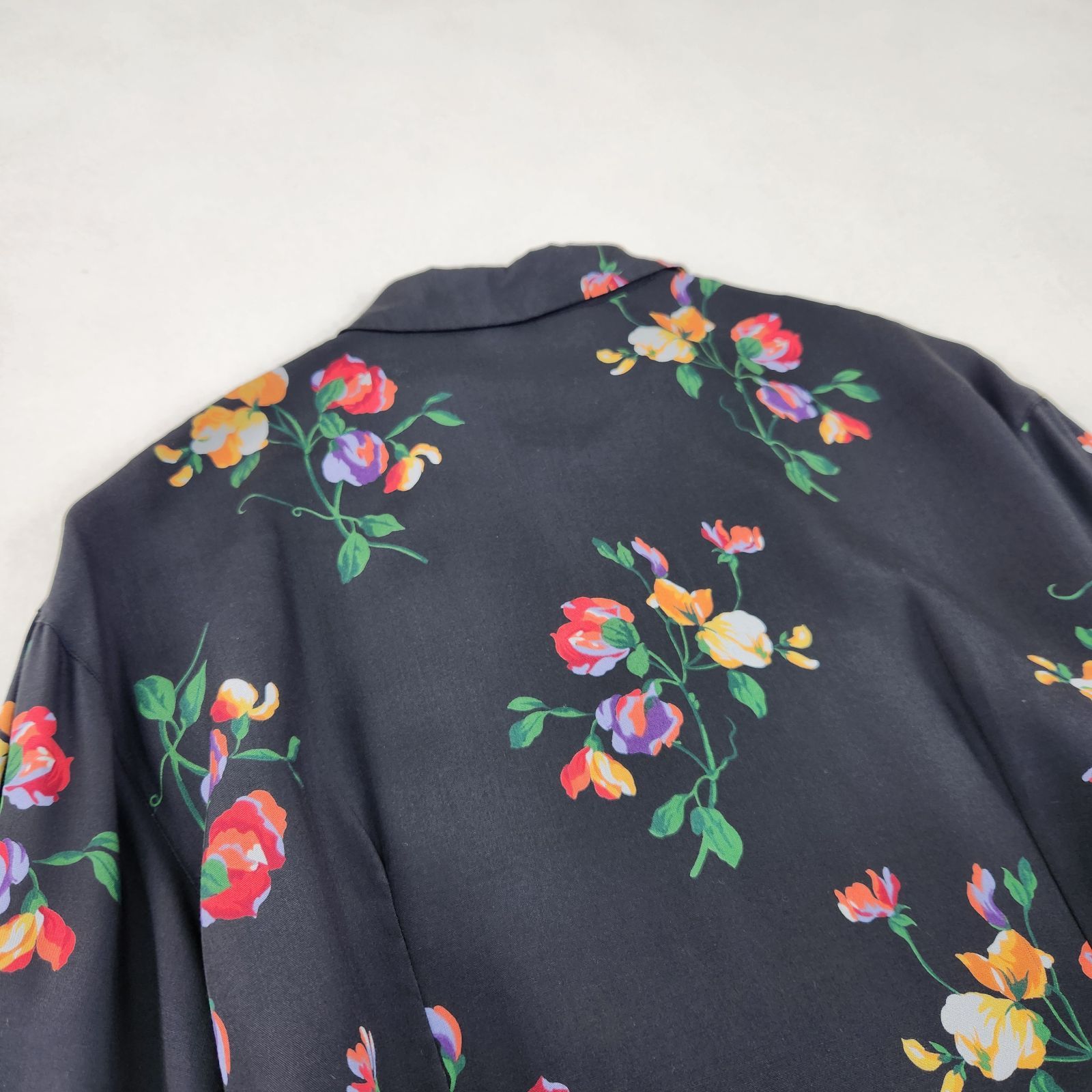 KENZO 長袖ワンピース ケンゾー ロング丈 マキシ 花柄 シャツワンピ vintage 9号 M L相当