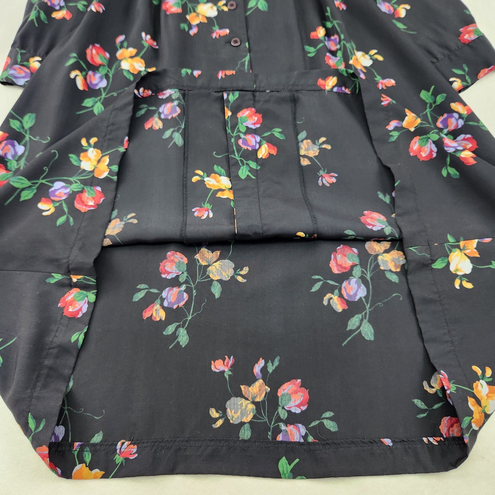 KENZO 長袖ワンピース ケンゾー ロング丈 マキシ 花柄 シャツワンピ vintage 9号 M L相当