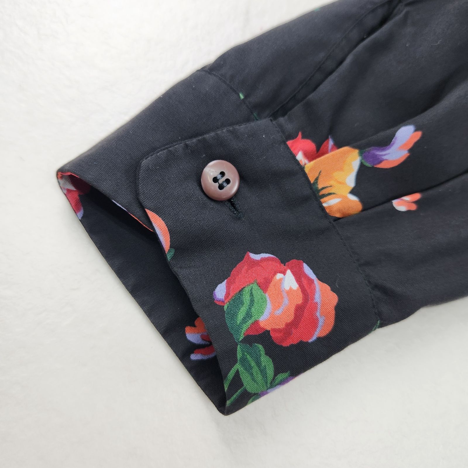 KENZO 長袖ワンピース ケンゾー ロング丈 マキシ 花柄 シャツワンピ vintage 9号 M L相当
