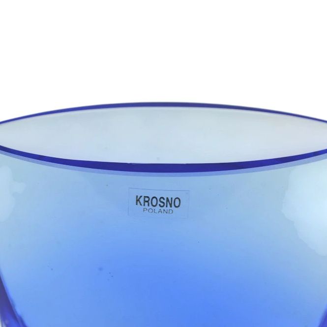 クロスノポーランド　KROSNOフラワーベース花瓶ヴィンテージ KROSNO クロスノ エフルオ ブルー エクリプス 花瓶 ポーランド製