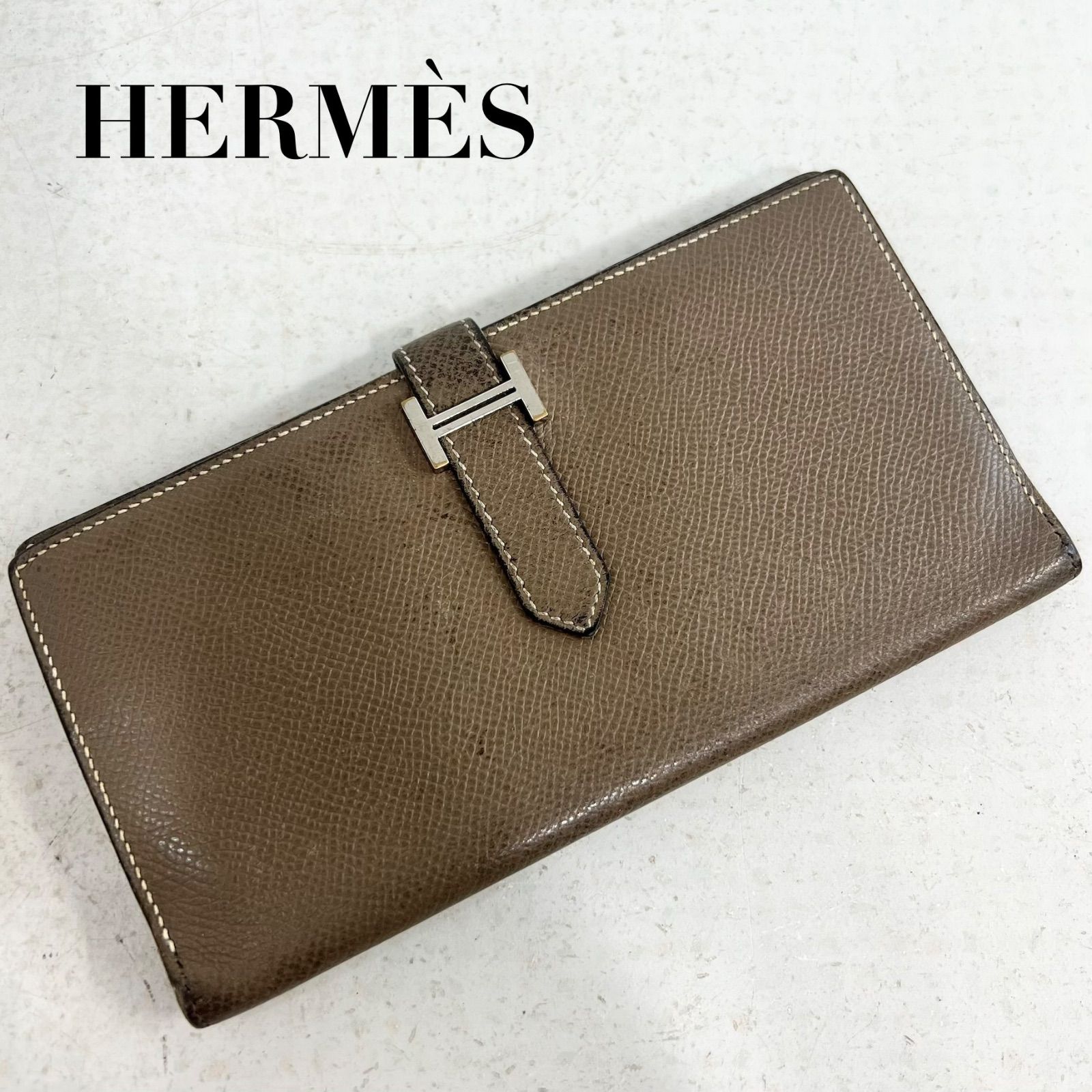 中古】エルメス ベアン 長財布 エトープ HERMES べアンスフレ