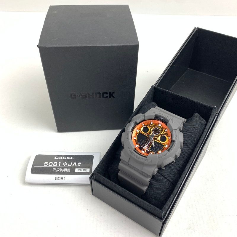 【中古品】 G-SHOCK ジーショック GA-100FL-8AJF FLAME INSIDE SERIES カラーメタルオレンジ・グレー 時計 【196-260714-ky-18-fuzh】