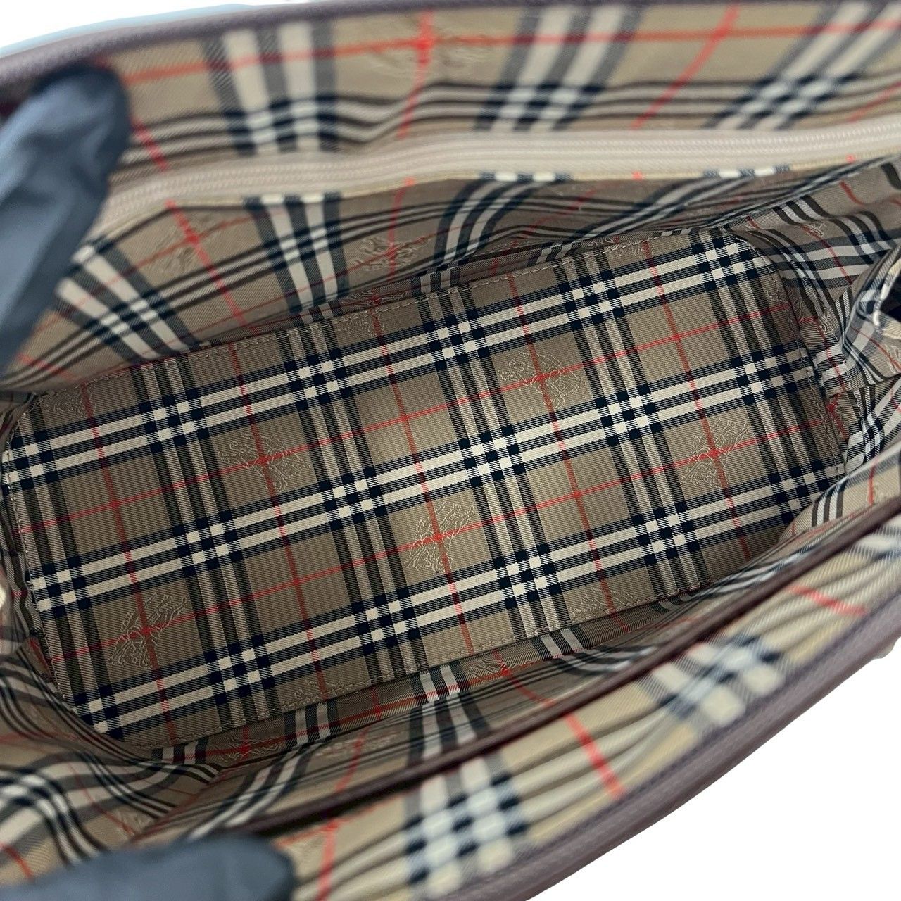 極 美品 BURBERRY バーバリー ノバチェック 柄 ロゴ プレート 金具