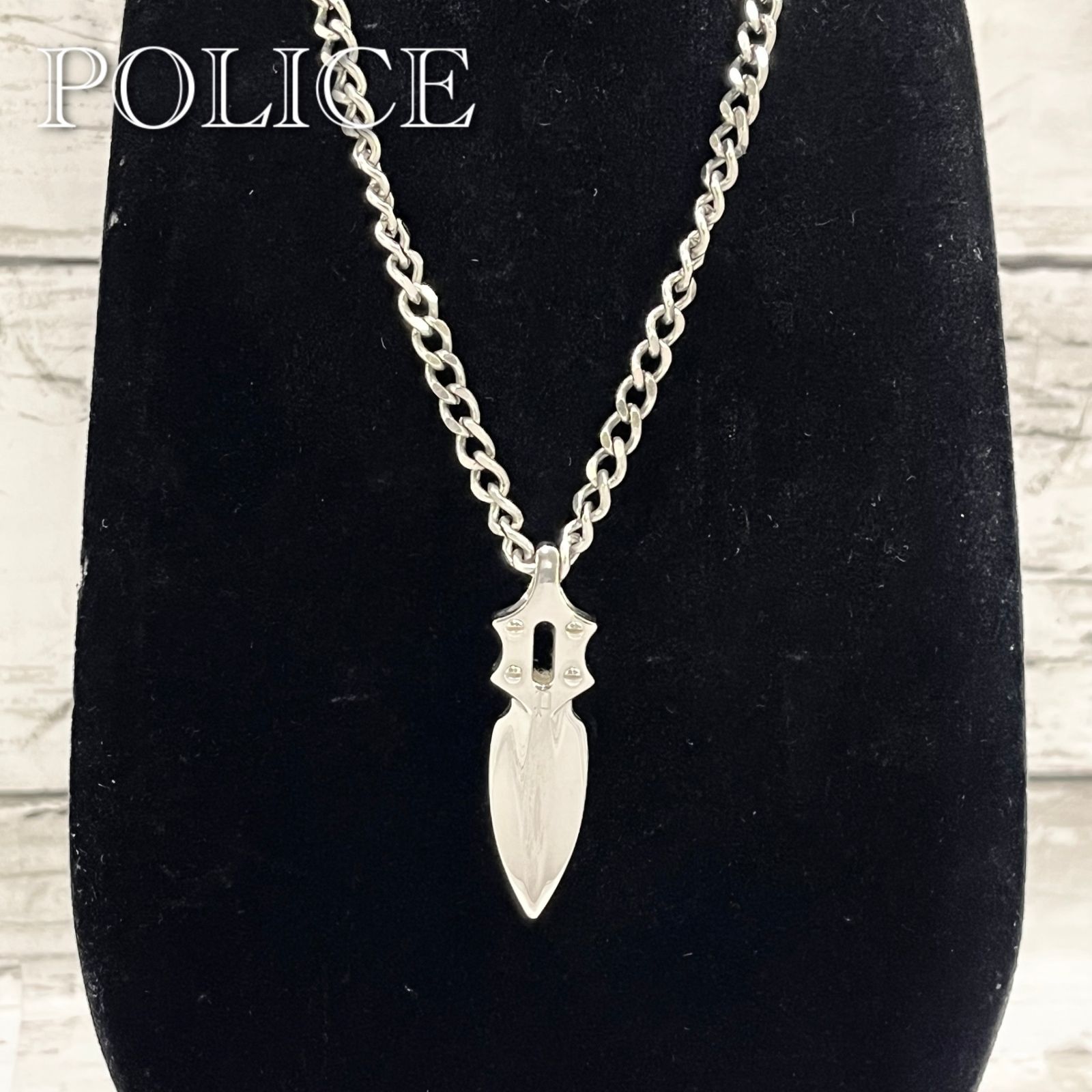 POLICE ポリス アロー チェーン ネックレス トップ 56.5cm ステンレス