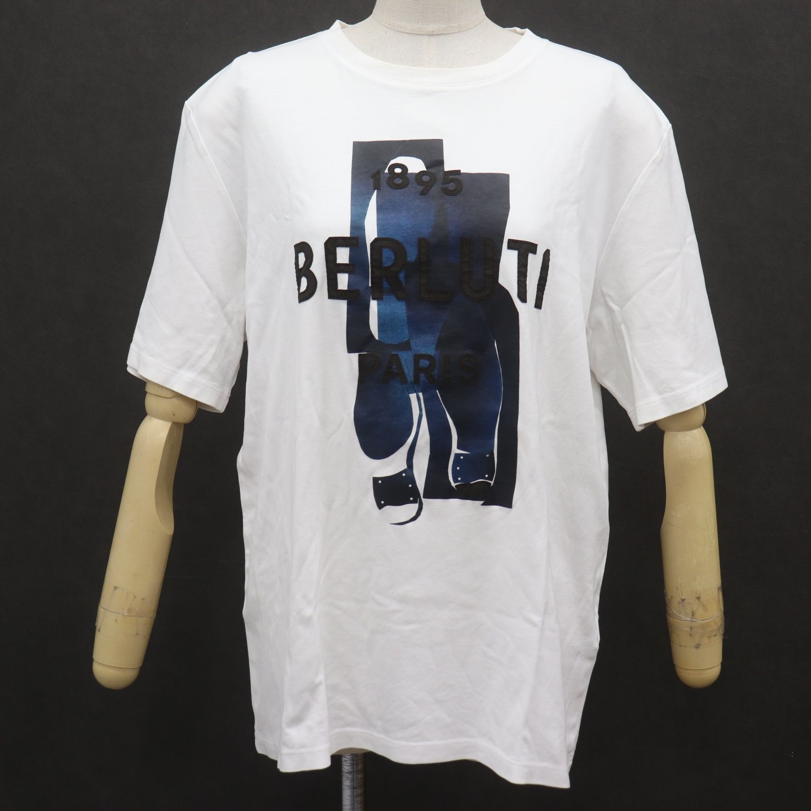 美品　約9.2万円　Berluti ベルルッティ コットン ロゴ刺繍 Tシャツ ITAE87E7QXGO 国内正規 BERLUTI ベルルッティ ロゴ グラフィック T