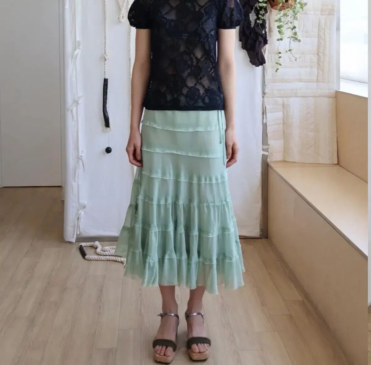 コールシン NORA SHIMMERING SKIRT mint 出品