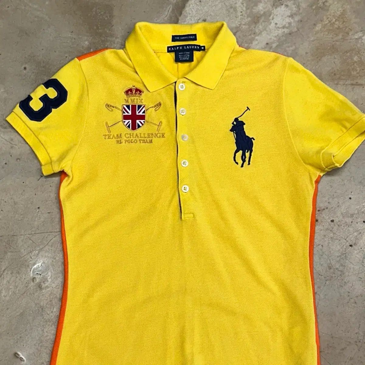 M POLO RALPH LAUREN (ポロラルフローレン) チーフキーフ レディース ビックポニー ポロシャツ イエロー オレンジ