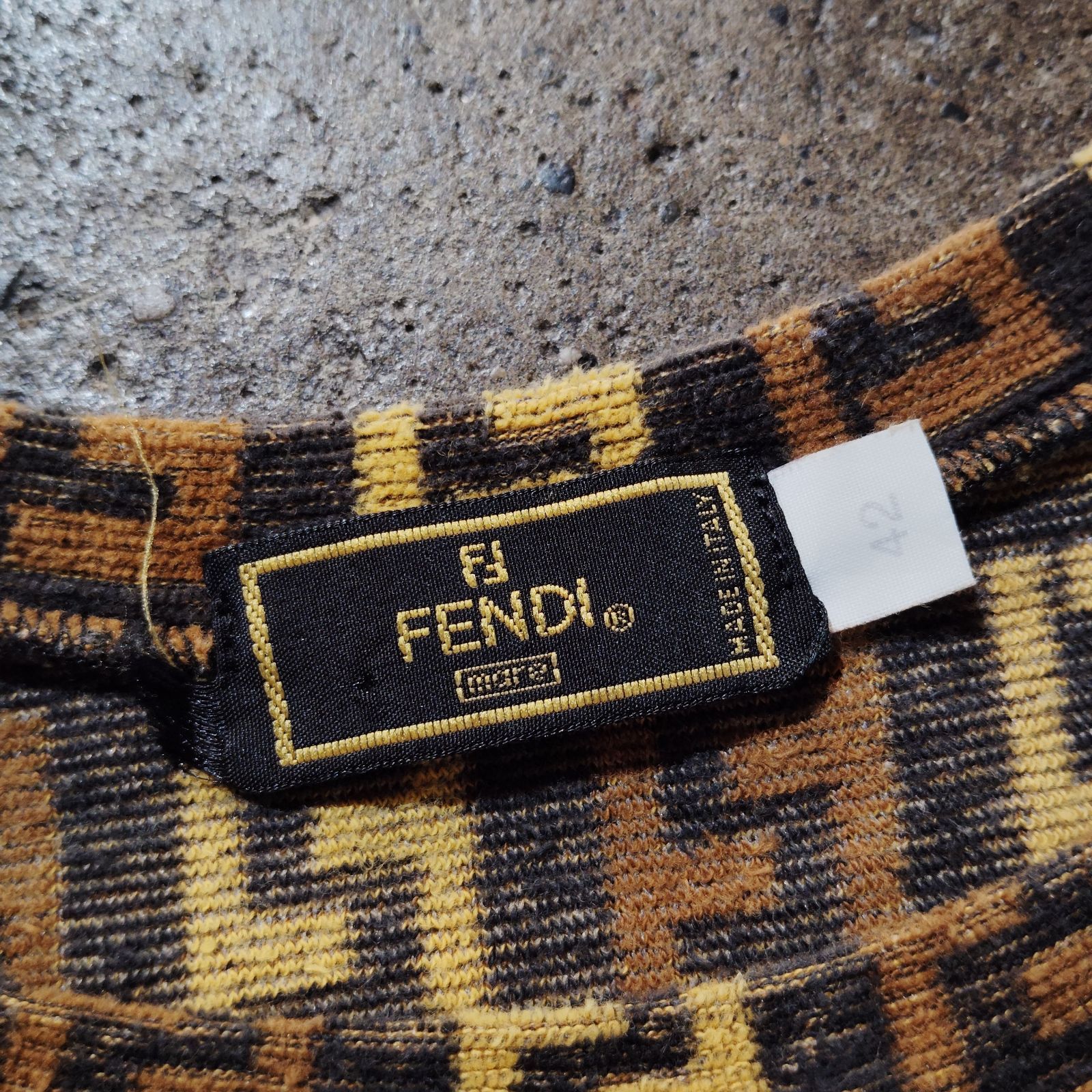 FENDI ズッカ柄パイルワンピース ノースリーブ フェンディ イタリア製
