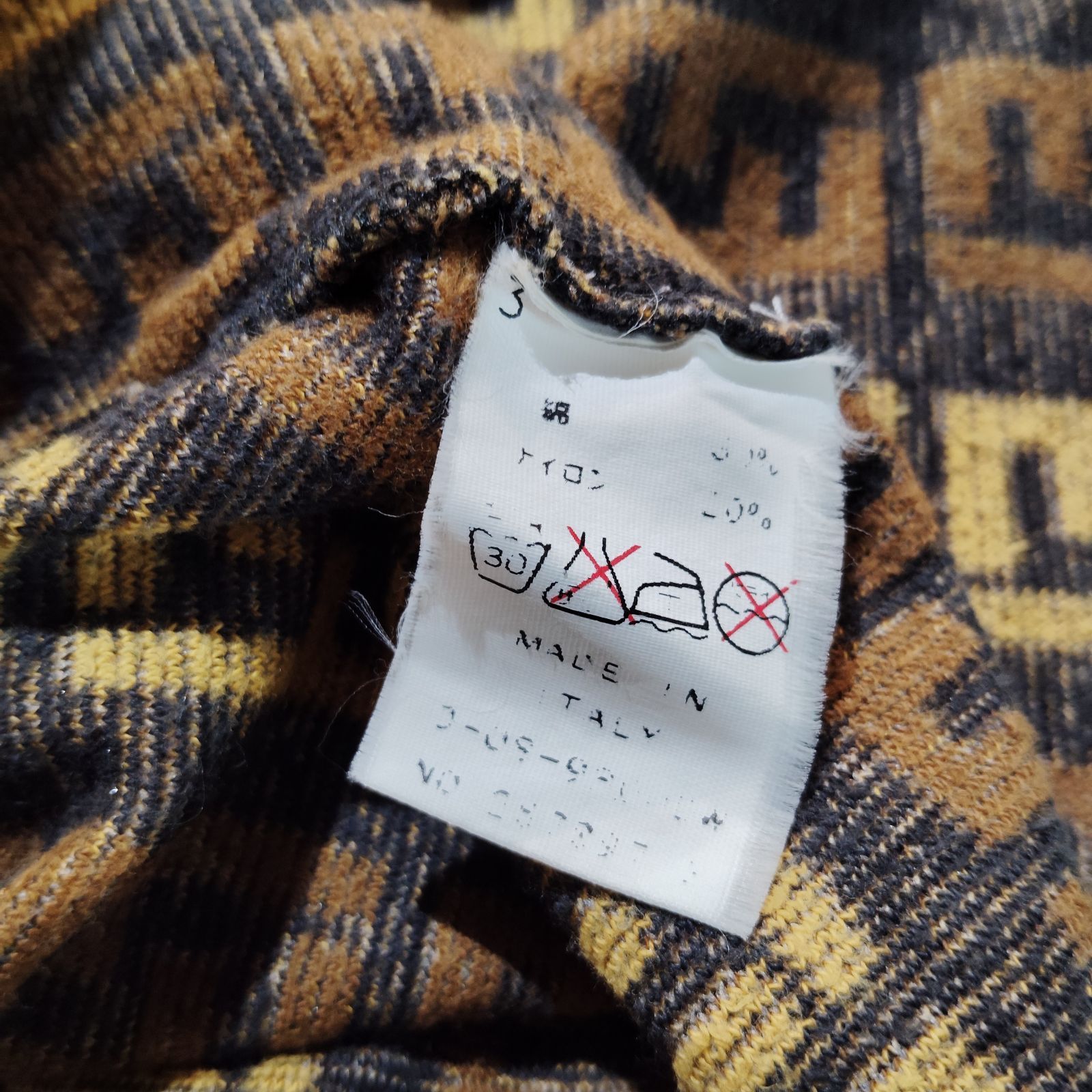 FENDI ズッカ柄パイルワンピース ノースリーブ フェンディ イタリア製