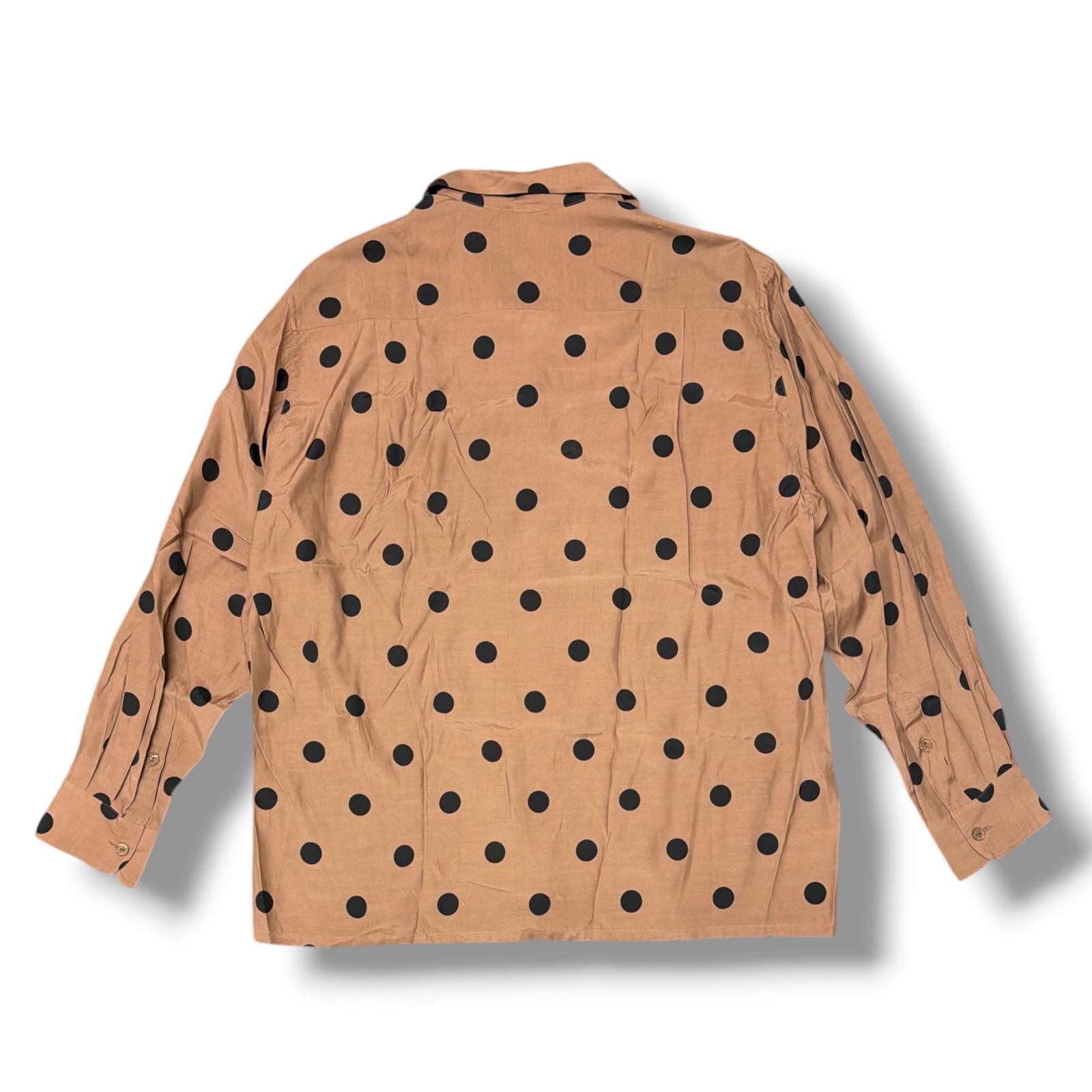 【人気】WACKO MARIA ワコマリア ドット柄 長袖シャツ Mサイズ 参考上代33000円 WACKO MARIA 23AW DOTS OPEN COLLAR SHIRT トッド
