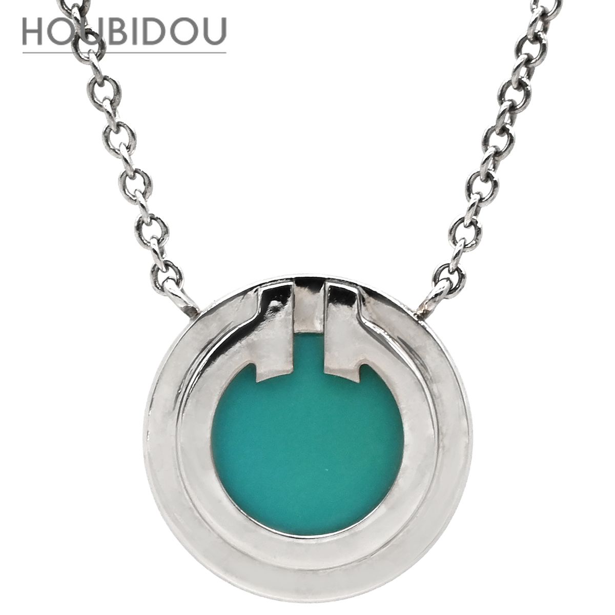 ティファニー Tiffany & Co ネックレス T トゥー ターコイズ サークル ペンダント ブルー×ホワイトゴールド T＆Co. Au750 750WG 18金 トルコ石 【中古】 108,088円