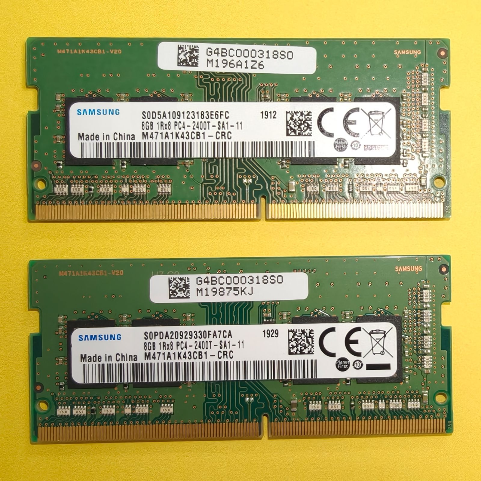中古】SAMSUNG製ノートPC用メモリー DDR4-2400T 8GB×2枚セット - メルカリ