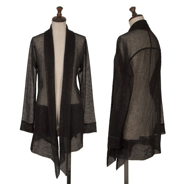 ヴィヴィアンタムVIVIENNETAM ポリローゲージニットボタンレスジャケット 黒M