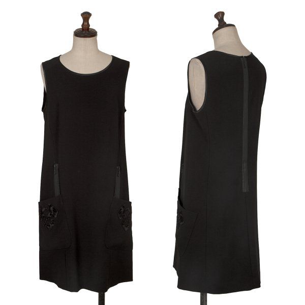 ヴィヴィアンタムVIVIENNETAM パッチ装飾ノースリーブワンピース 黒4 26,871円