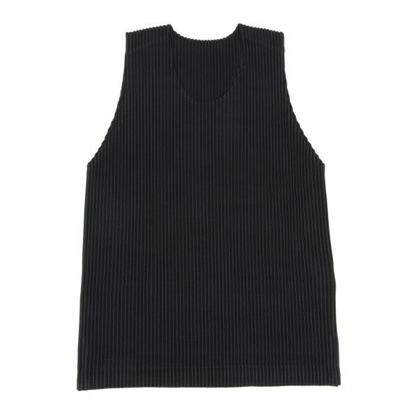 オムプリッセ イッセイ ミヤケHOMME PLISSE ISSEY MIYAKE プリーツノースリーブトップス 黒3