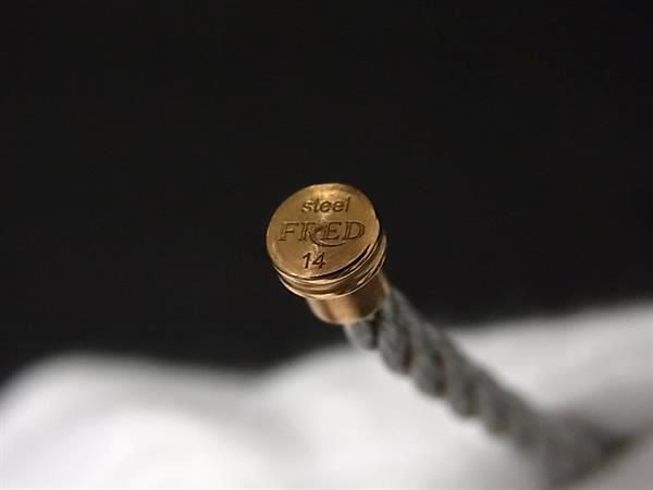 ■美品■ FRED フレッド フォース10 ブレスレット用 スティールケーブル 表記サイズ 14 メンズ レディース シルバー系 BR3256 □美品□ FRED フレッド フォース10 ブレスレット用 スティール