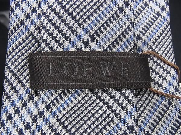□新品同様□ LOEWE ロエベ アナグラム シルク100% 千鳥格子柄