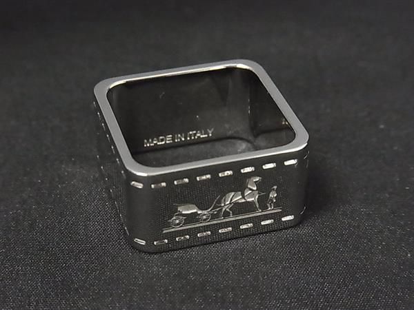 ■新品同様■ HERMES エルメス ボルデュック スクエア スカーフリング スカーフ留め アクセサリー シルバー系 FQ9335