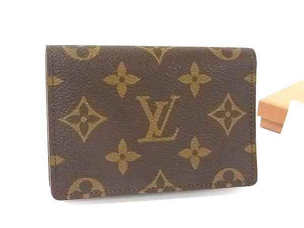 ■新品同様■ LOUIS VUITTON ヴィトン M60533 モノグラム ポルト2カルトヴェルティカル カードケース パスケース ブラウン系 BR3970