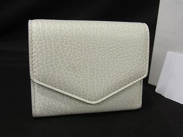 ■新品■未使用■ Maison Margiela メゾン マルジェラ エンベロープ レザー 三つ折り 財布 ウォレット 小銭入れ アイボリー系 BR3944