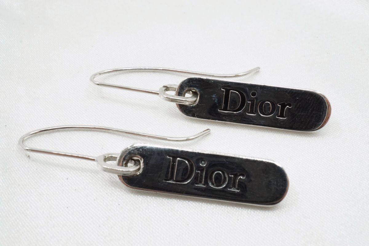 クリスチャン ディオール ピアス ロゴプレート フック式 Unisex メンズ