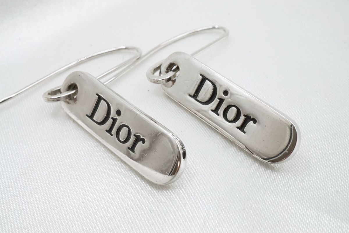 クリスチャン ディオール ピアス ロゴプレート フック式 Unisex メンズ