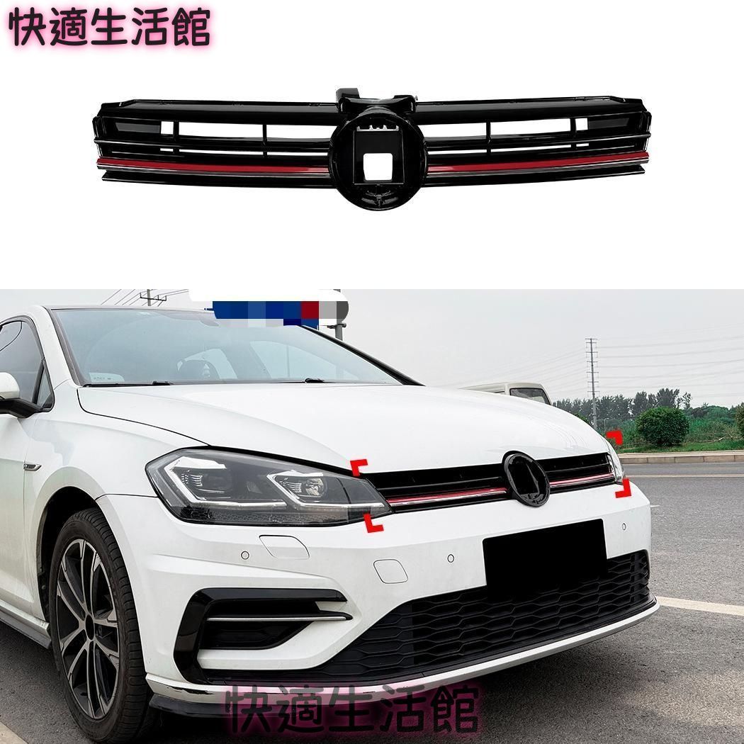 Volkswagen ゴルフ7.5 MK7.5 2017-2019年対応 バンパー用フロントグリル ピアノブラック ABS製 ライトなし 外装アクセント gzj714