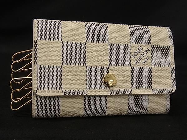 ■新品同様■ LOUIS VUITTON ルイヴィトン N61745 ダミエアズール ミュルティクレ6 6連 キーケース 鍵入れ アイボリー系 HC1957