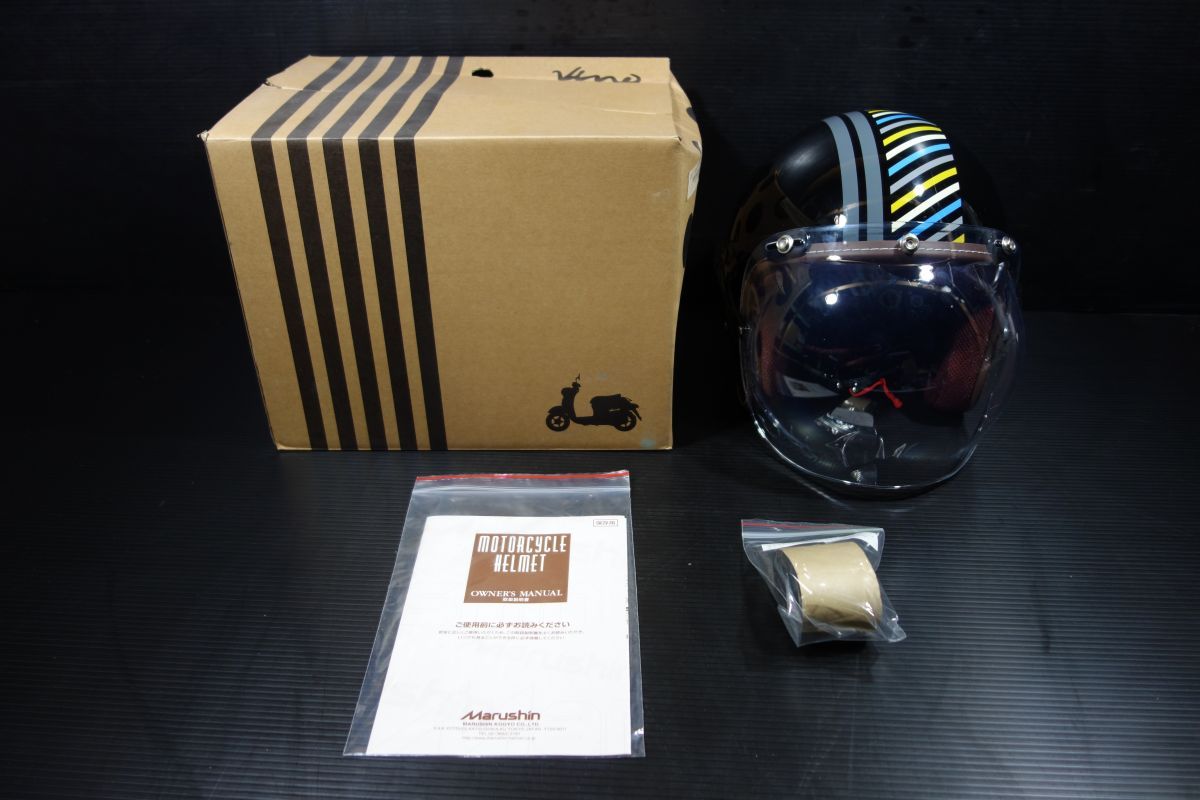ジェットヘルメット V-339 ビーノ フリーサイズ バブルシールド マルシン工業 VINO B級品 訳あり 新品 未使用 #J20260701
