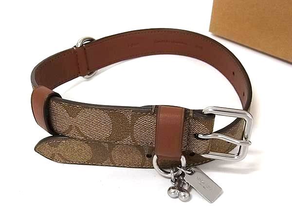 ■新品■未使用■ COACH コーチ CH154 シグネチャー PVC ペット用 犬用 ドッグカラー 首輪 ペット用品 サイズ L ブラウン系 GC2249