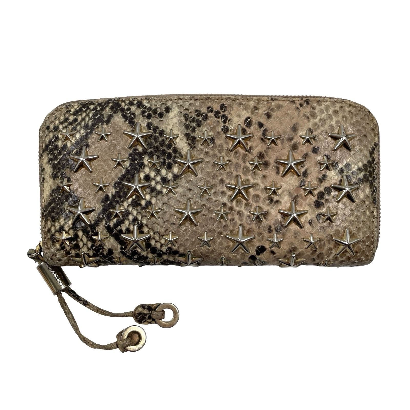 JIMMY CHOO ジミーチュウ パイソン スタースタッズ ラウンドファスナー