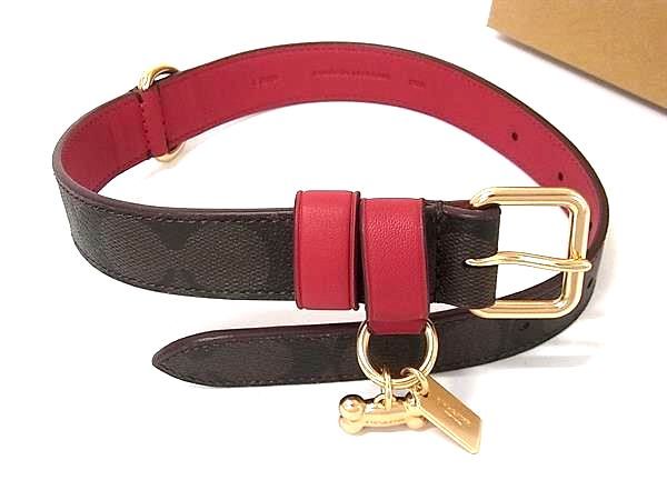 ■新品■未使用■ COACH コーチ CH154 シグネチャー PVC ペット用 犬用 ドッグカラー 首輪 ペット用品 サイズ L ブラウン系 GC2251