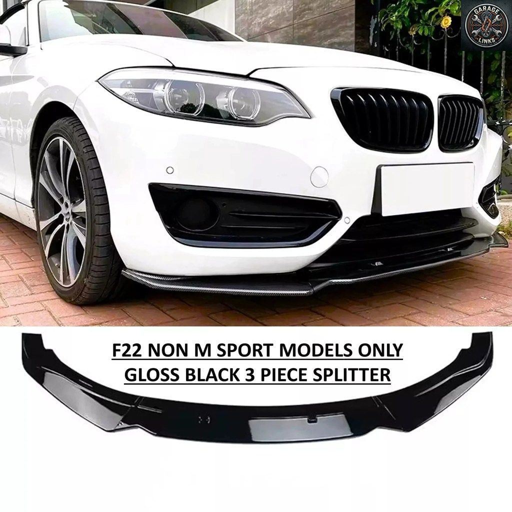 BMW 2シリーズ F22 F23 スタンダード 2013-2021用 フロントバンパースポイラーリップ 3個セット PP製 バンパーカナードリップスプリッター