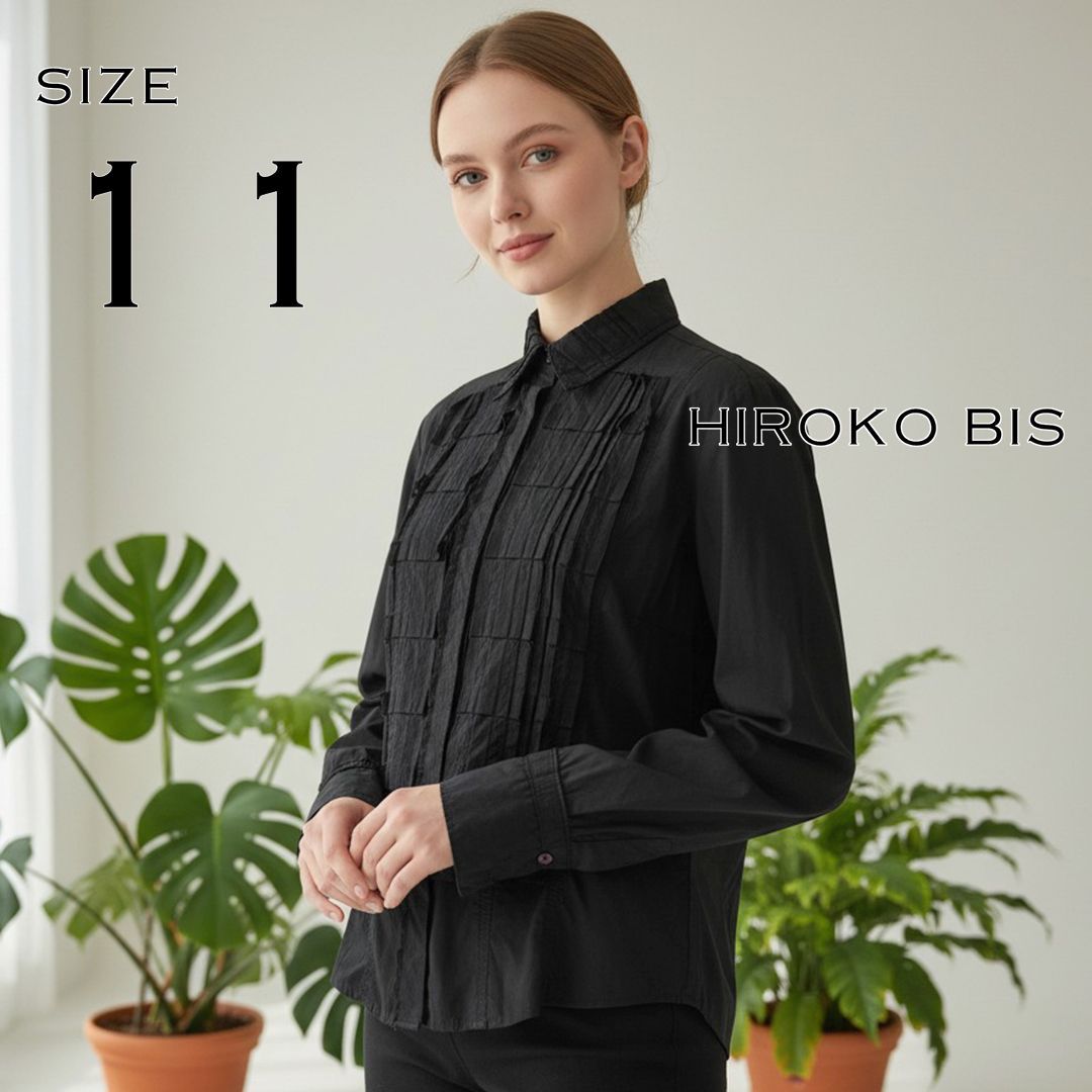 美品】 HIROKO BIS essentiel ヒロコビス コットン製 贅沢フリル 