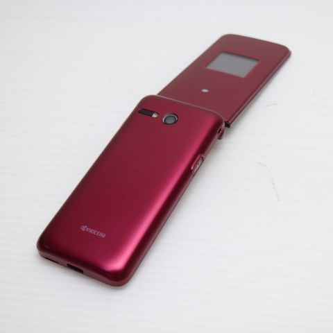 かんたんケータイ KYF43 ワインレッド 良品中古 かんたんケータイ ライト KYF43 ワインレッド スマホ 白ロム