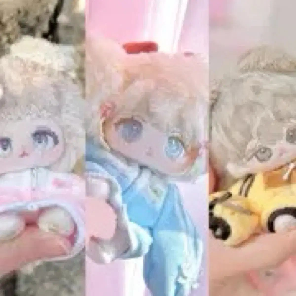 10cm ぬいぐるみ ぬいぐるみ服 냥꼬ジャージ 3色 フルセット ピンク スカイ プリン