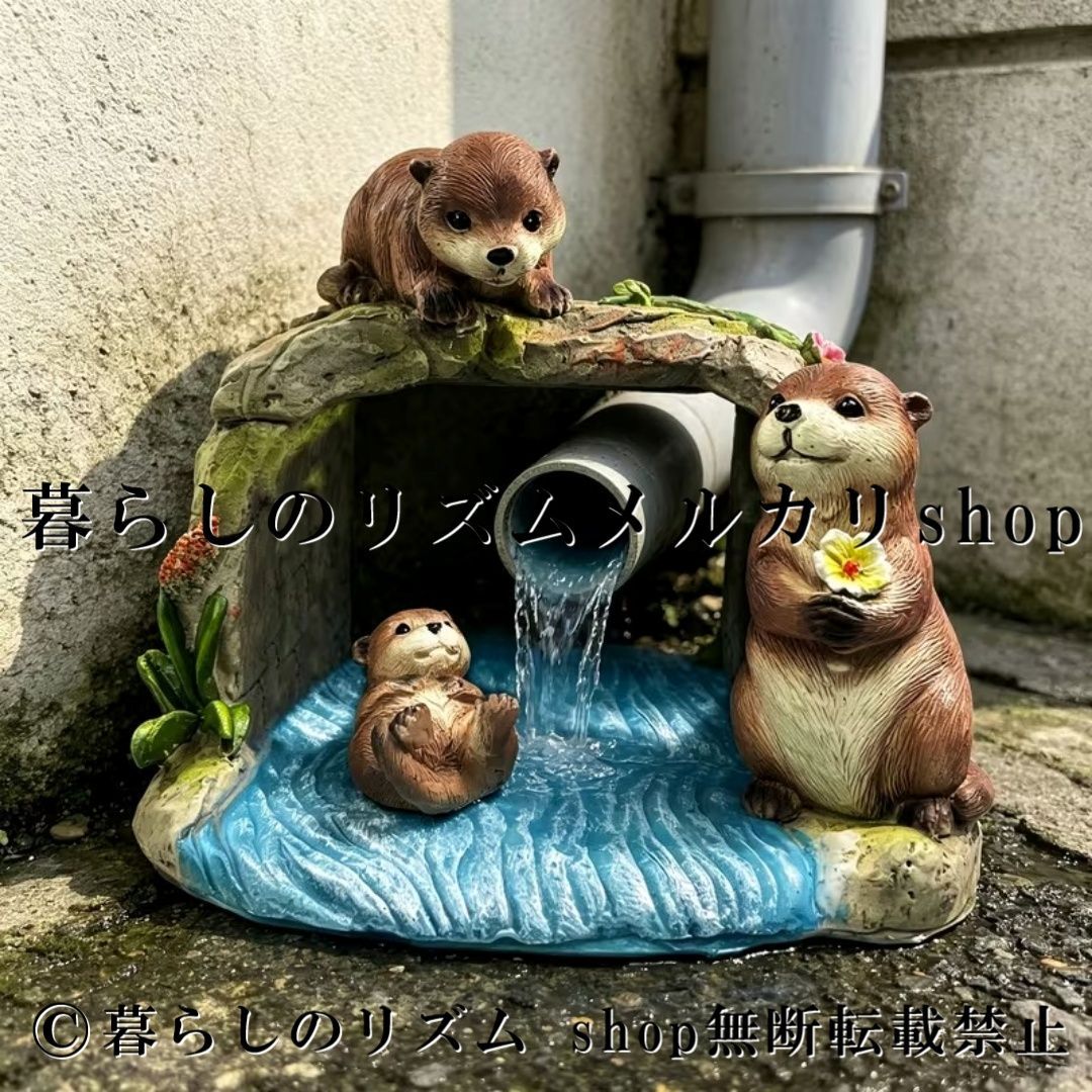 ビーバー レジン彫刻 ガーデンオーナメント 雨どいエクステンション ドレインカバー 雨水排水装飾 レジン製 スプラッシュガード 雨どいプロテクター 雨どい分岐 ノズルエクステンションカバー 屋外装飾 庭 ガーデンデコレーション エクステリア 置物