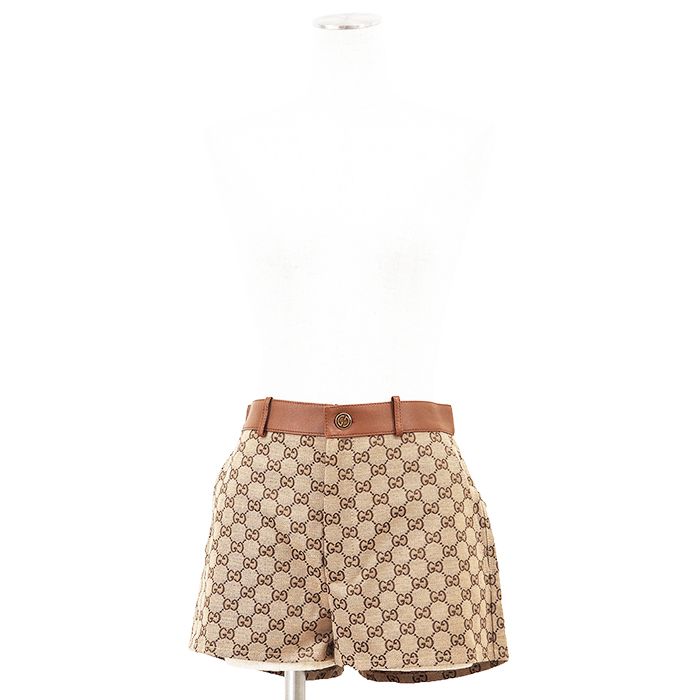 【美品】GUCCI GGボタン センタープレス ストレートショーツ 未使用】GUCCI グッチ パンツ サイズ 38 レディース ショーツ GG