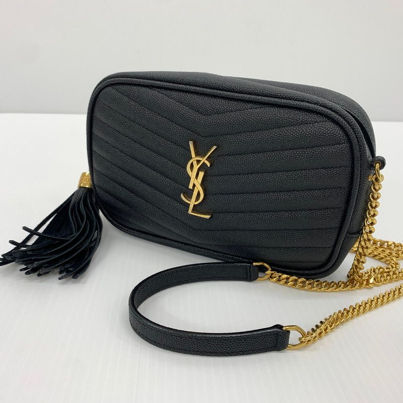 【中古品】 Saint Laurent Paris サンローランパリ 618057 ルー タッセル チェーン ショルダーバッグ カバン レザーミニバッグ 【180-260714-ko-11-tei】