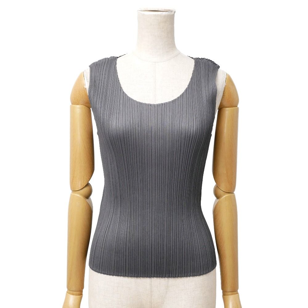 プリーツプリーズ イッセイミヤケ ノースリーブ ブラウス カットソー トップス □美品□PLEATS PLEASE ISSEY MIYAKE プリーツプリーズ イッセイミヤケ