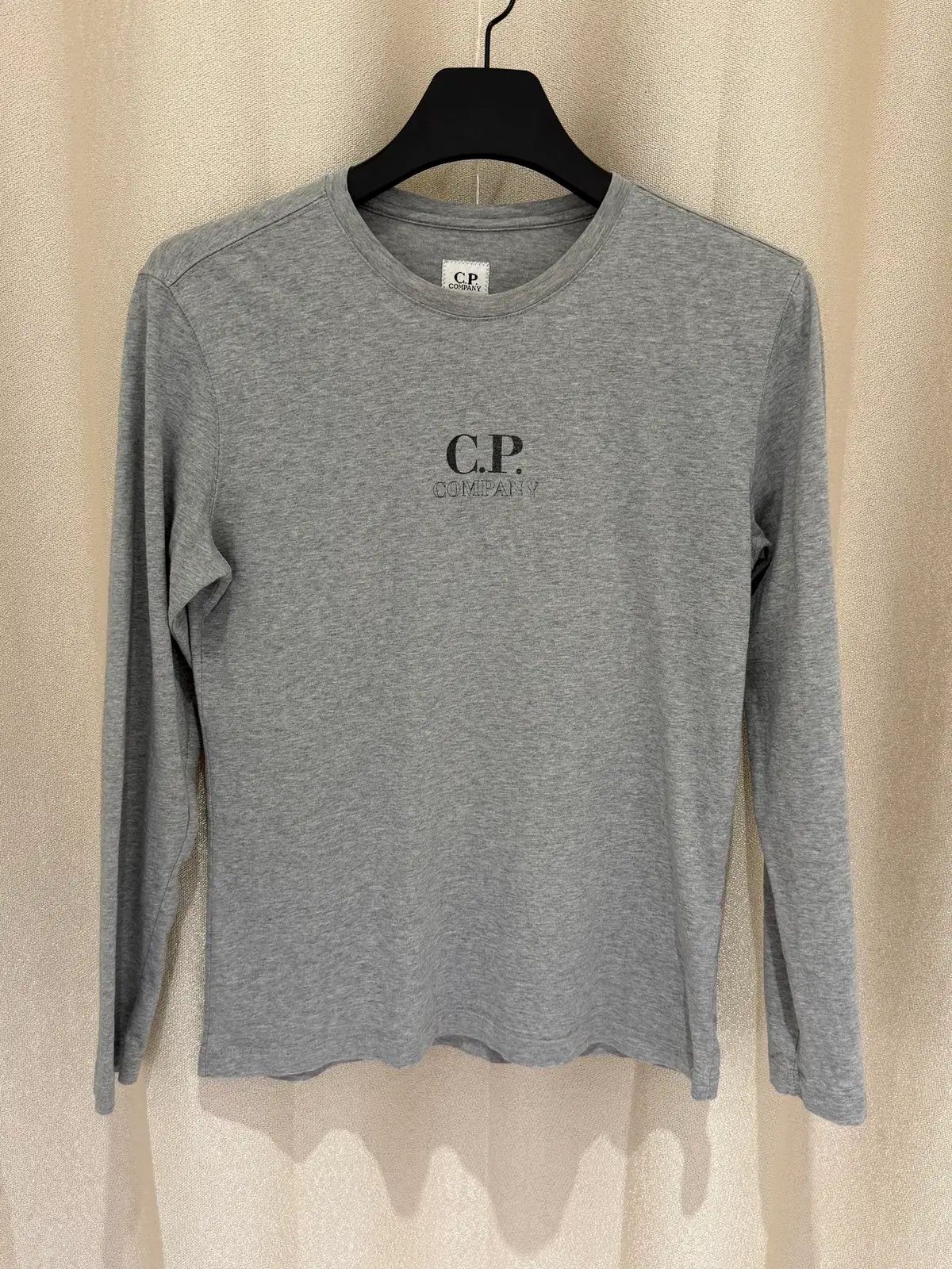 (M) C P カンパニー センター ロゴ ロングスリーブ Tシャツ メランジ グレー