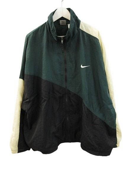 ナイキ NIKE 90s 銀タグ ナイロンジャケット ビッグサイズ スウッシュ 緑 黒 生成り 6,643円