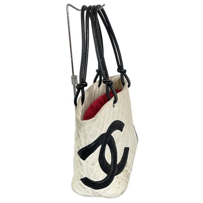 CHANEL シャネル ソフトカーフ カンボン トートバッグ ホワイト