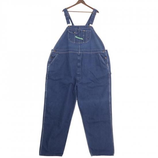 KEY キー デニムオーバーオール メンズW58 （実寸W56 L31.5）ブルー ワーク hps-0012