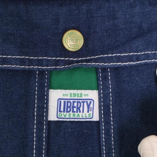LIBERTY リバティー デニムオーバーオール メンズW54 （実寸W54 L29.5） 濃紺 ブルー hps-0013