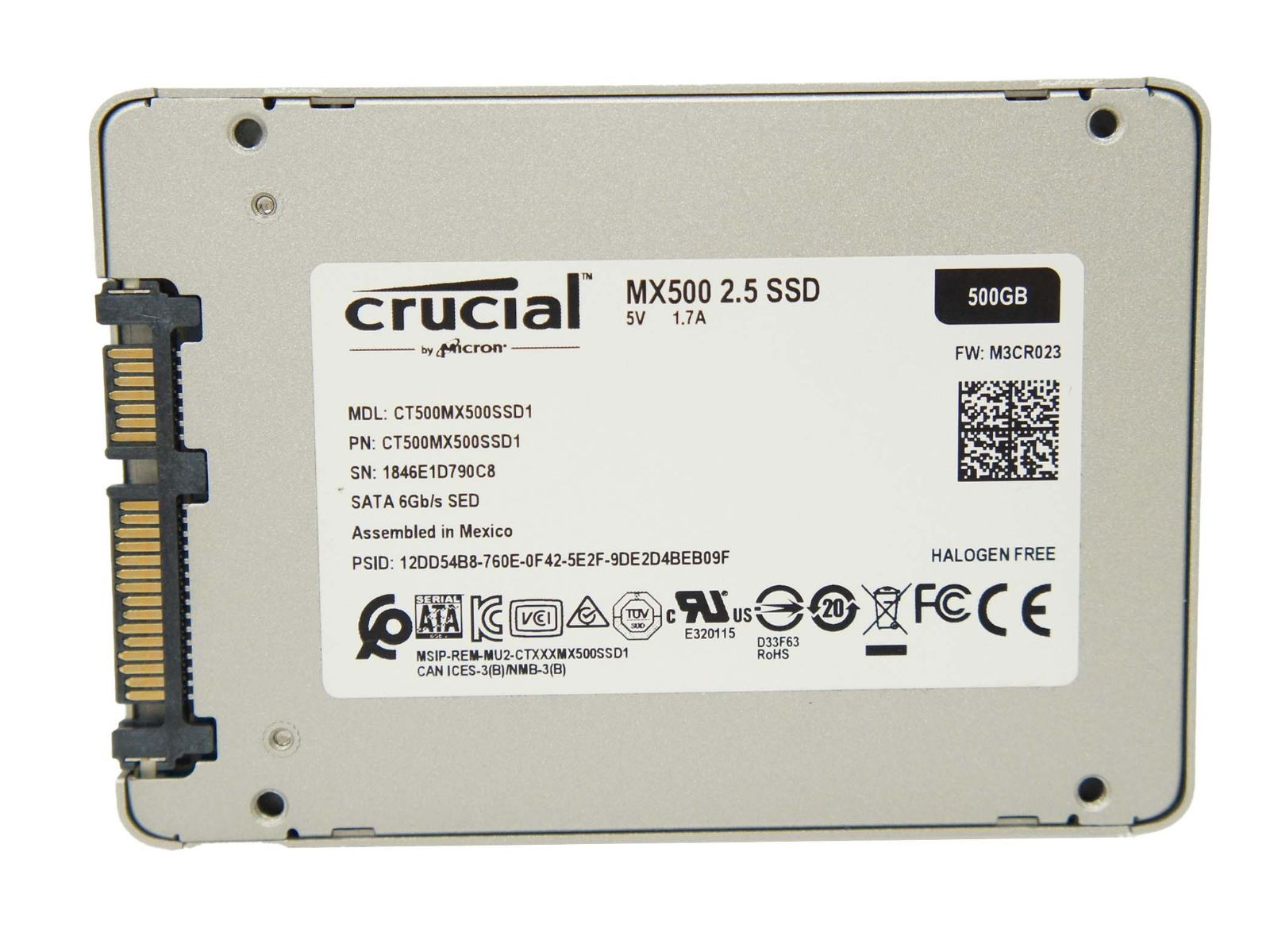 Crucial MX500 500GB SATA SED 2.5インチ SSD CT500MX500SSD1