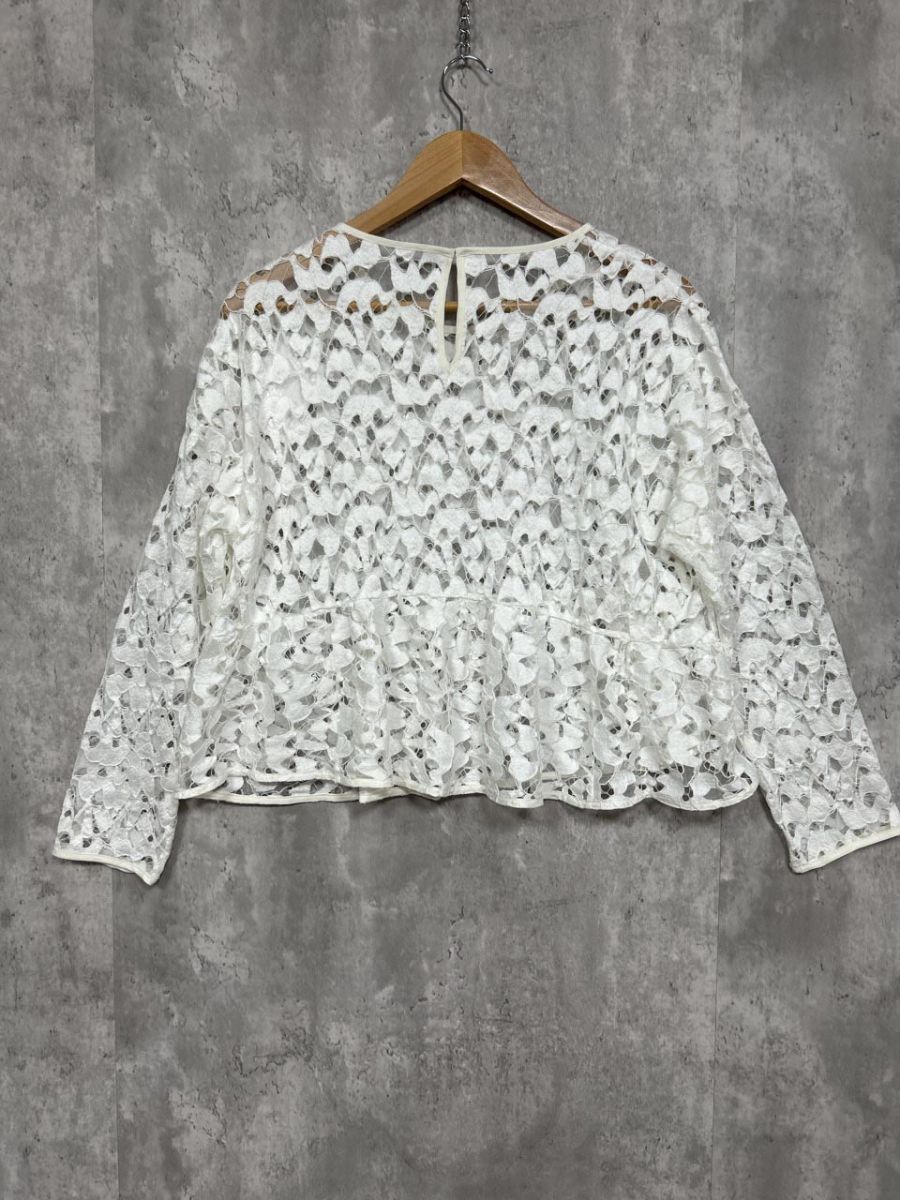 美品 BEARDSLEY ビアズリー タグ付 長袖 リバー レース クロップド