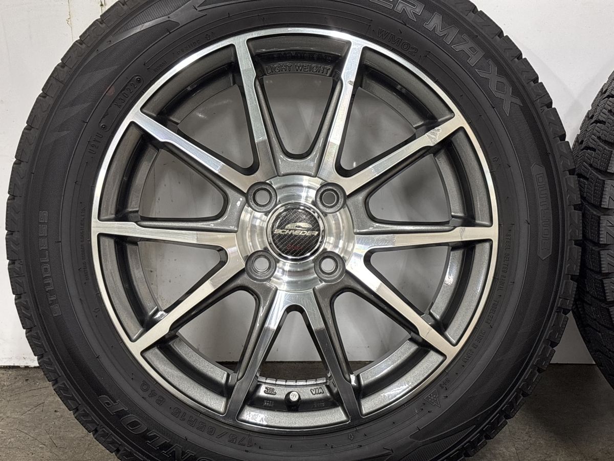 バリ溝】シュナイダー 15in 5.5J +45 PCD100 ダンロップ ウィンター