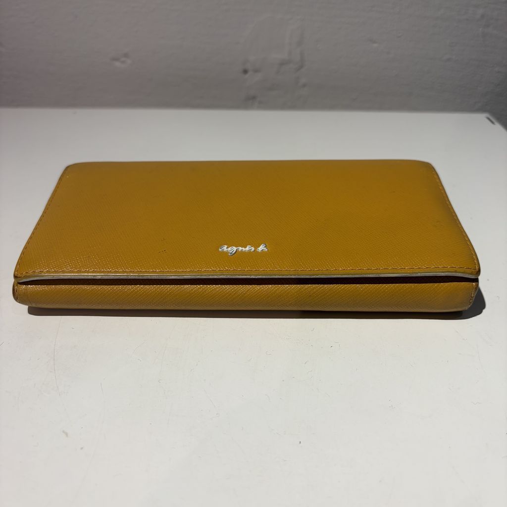 agnès b. アニエスベー イエロー 二つ折り財布 箱なし agnes.b アニエスベー Bifold Long Wallet 二つ折り長財布 SJI-21