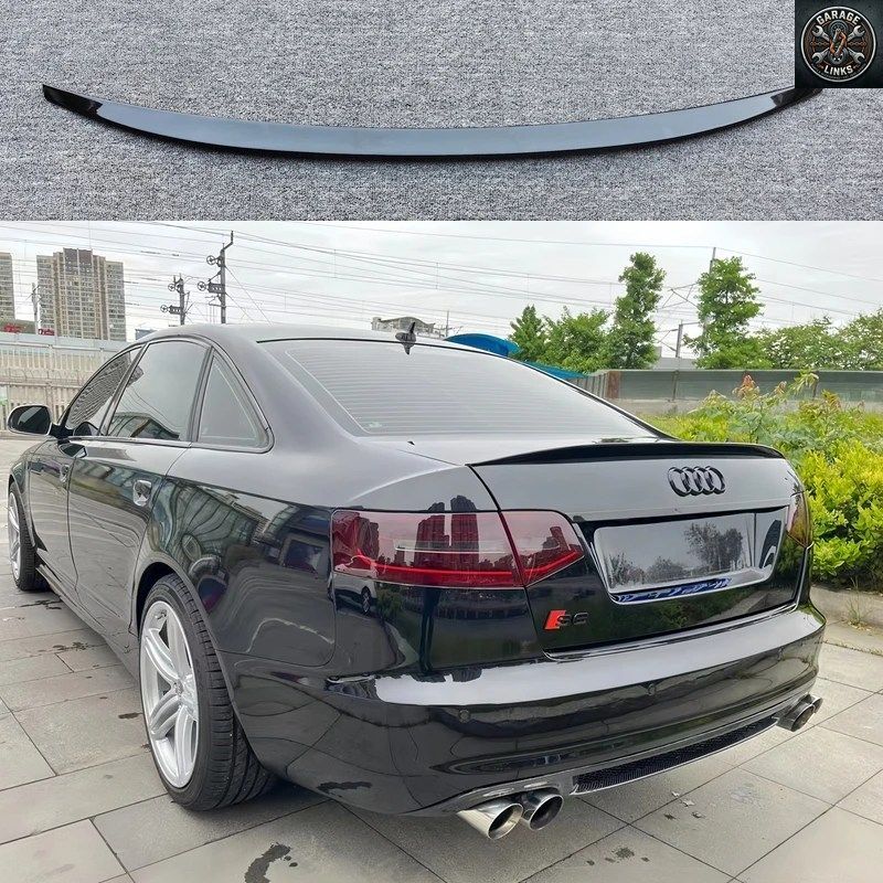 アウディ A6 C6 スポイラー 2005 2006 2007 2008 2009 2010 2011 高品質 ABS カラー リア トランク リップ ウィング カーアクセサリー